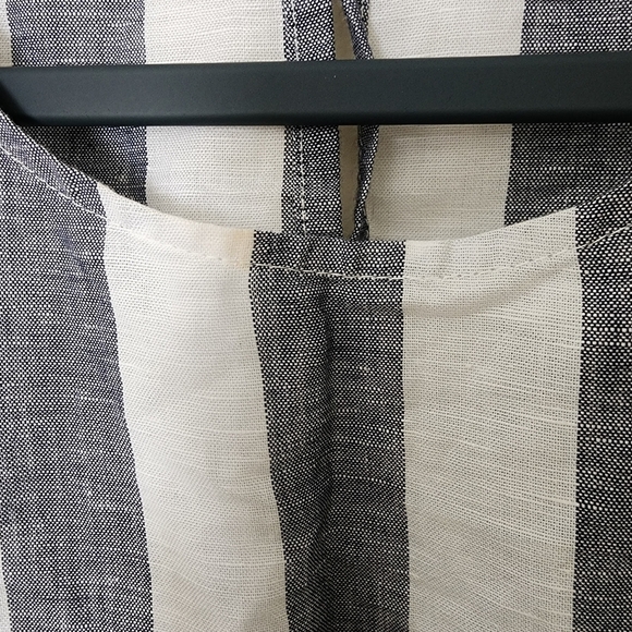 J.Crew Striped Linen Blend Tie-Hem Sleeveless Top – Size 00 - Picture 3 of 8